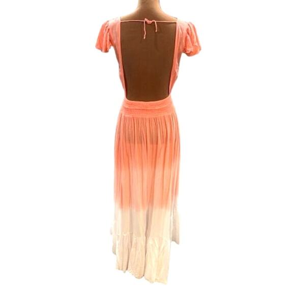 Tiare Hawaii Ombre Button Front Tiered High-Low Maxi Dress – Small - Picture 6 of 8